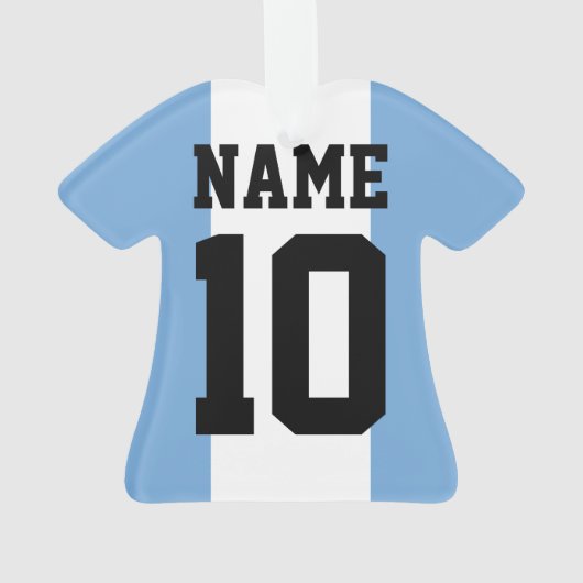 パーソナライズされた名前をカスタムする数アルゼンチン国旗 オーナメント (裏面)