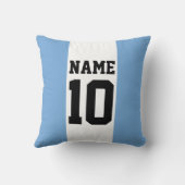 パーソナライズされた名前をカスタムする数アルゼンチン国旗 クッション (裏面)