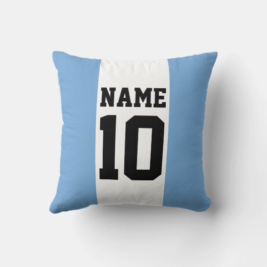 パーソナライズされた名前をカスタムする数アルゼンチン国旗 クッション (裏面)