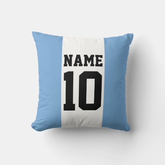 パーソナライズされた名前をカスタムする数アルゼンチン国旗 クッション (正面)