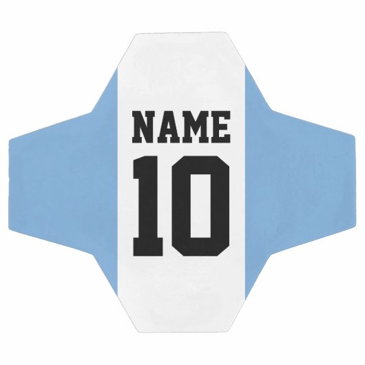 パーソナライズされた名前をカスタムする数アルゼンチン国旗 サッカーボール (フラット)