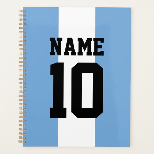 パーソナライズされた名前をカスタムする数アルゼンチン国旗 プランナー手帳 (正面)