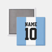 パーソナライズされた名前をカスタムする数アルゼンチン国旗 マグネット (正面/裏面)