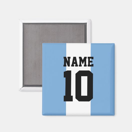 パーソナライズされた名前をカスタムする数アルゼンチン国旗 マグネット (正面/裏面)