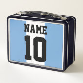 パーソナライズされた名前をカスタムする数アルゼンチン国旗 メタルランチボックス (裏面)