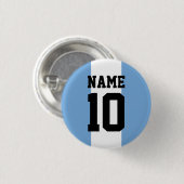 パーソナライズされた名前をカスタムする数アルゼンチン国旗 缶バッジ (正面&裏面)