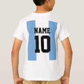 パーソナライズされた名前をカスタムする数アルゼンチン国旗 Tシャツ (裏面)