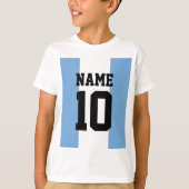 パーソナライズされた名前をカスタムする数アルゼンチン国旗 Tシャツ (正面)