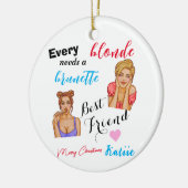 パーソナライズされた名前をカスタムする最高の友 セラミックオーナメント (左)