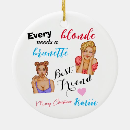 パーソナライズされた名前をカスタムする最高の友 セラミックオーナメント (裏面)