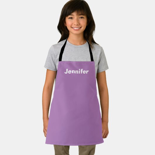 パーソナライズされた名前をカスタムする無地のカラーパープルエプロン エプロン (インサイチュ)