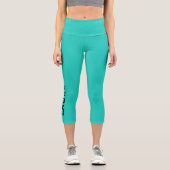 パーソナライズされた名前をカスタムする無地の色 カプリレギンス (正面)