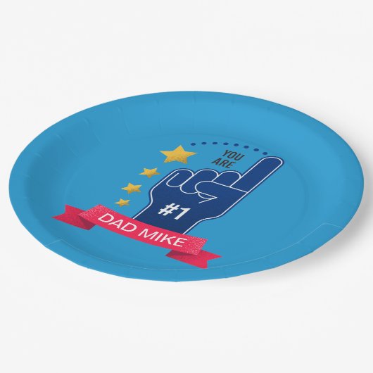 パーソナライズされた名前をカスタムする父の日紙プレート ペーパープレート (アングル)