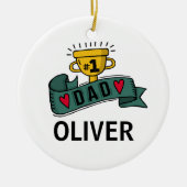 パーソナライズされた名前をカスタムする父の日 |オーナメント セラミックオーナメント (正面)