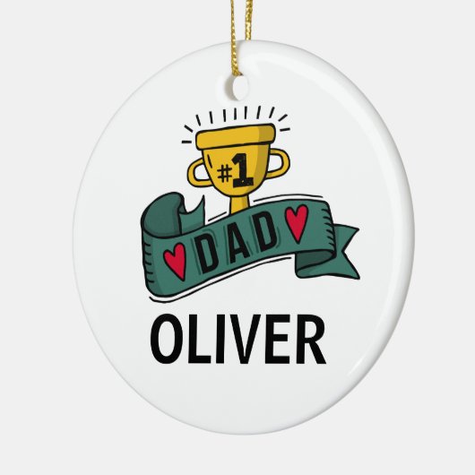 パーソナライズされた名前をカスタムする父の日 |オーナメント セラミックオーナメント (左)