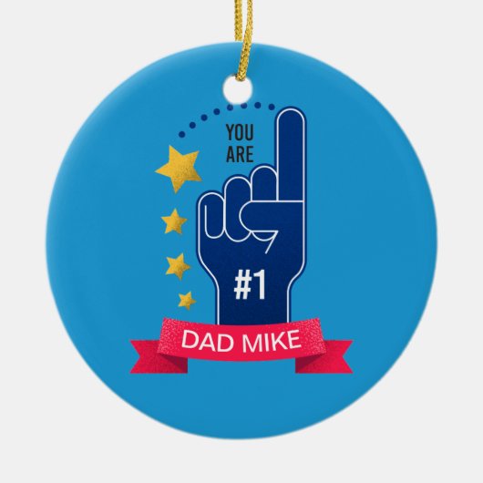 パーソナライズされた名前をカスタムする父の日 |オーナメント セラミックオーナメント (正面)