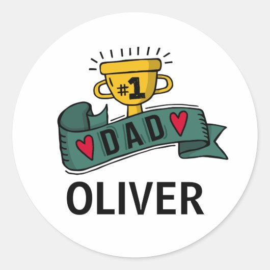 パーソナライズされた名前をカスタムする父の日 |ステッカー ラウンドシール (正面)