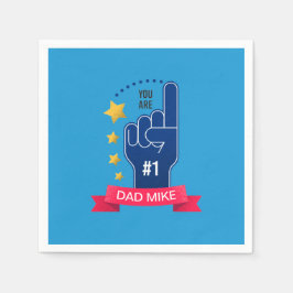 パーソナライズされた名前をカスタムする父の日 |ナプキン スタンダードカクテルナプキン