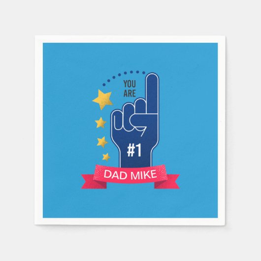 パーソナライズされた名前をカスタムする父の日 |ナプキン スタンダードカクテルナプキン (正面)