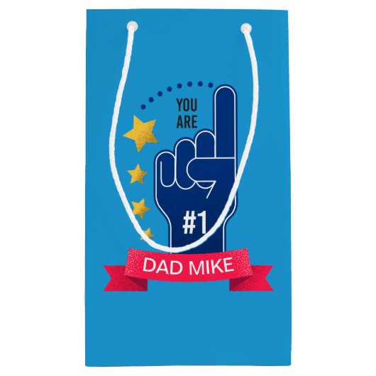 パーソナライズされた名前をカスタムする父の日 |抱き枕 スモールペーパーバッグ (裏面)