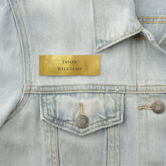 パーソナライズされた名前をカスタムする金属金ゴールド 名札 (インサイチュ)