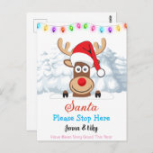 パーソナライズされた名前をカスタムする – サンタさんストップここ ポストカード (正面/裏面)