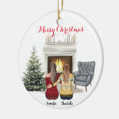 パーソナライズされた名前をカスタムする セラミックオーナメント (左)