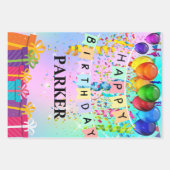 パーソナライズされた名前ハッピーバースデーのラップ紙 ラッピングペーパーシート (正面2)