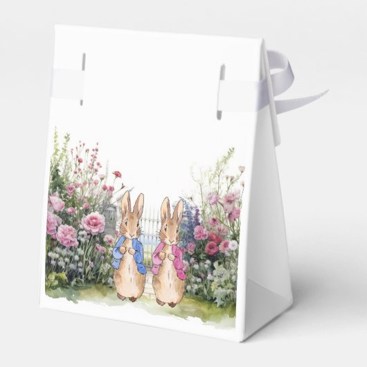 パーソナライズされた名前ピーターと花の庭の酔い フェイバーボックス (裏面サイド)