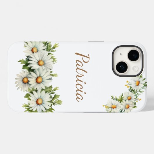 パーソナライズされた名前ブルームDaisy Flowers White Case-M Case-Mate iPhoneケース (裏面 (横))