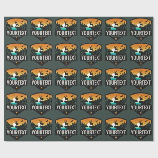 パーソナライズされた名前 エルク狩猟 荒野の夕焼け ラッピングペーパー (フラット)