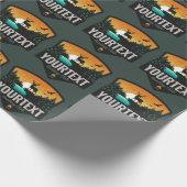 パーソナライズされた名前 エルク狩猟 荒野の夕焼け ラッピングペーパー (角)