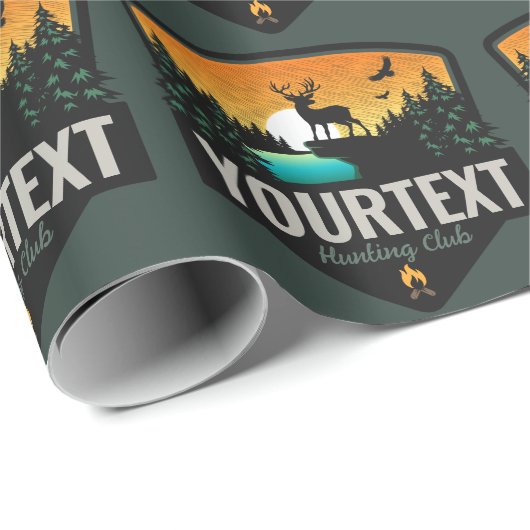 パーソナライズされた名前 エルク狩猟 荒野の夕焼け ラッピングペーパー (ロールコーナー)