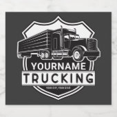 パーソナライズされた名前 トラック 大型 セミトラック運転手 ビールラベル (シングルラベル)