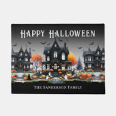 パーソナライズされた名前 ハッピー ハロウィン ドアマット (正面)