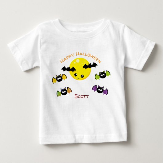 パーソナライズされた名前 ハロウィン ベビーTシャツ (正面)