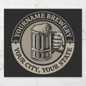 パーソナライズされた名前 ビール醸造所 ビッグマグ ビールラベル (シングルラベル)