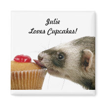 パーソナライズされた名前Loves Cupcakes Ferrets