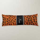 パーソナライズされた名前orange leopard pattern ボディピロー (裏面)