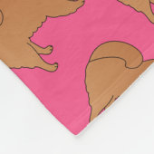 パーソナライズされた名前pink chow chow dogs フリースブランケット (角)