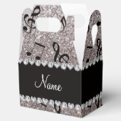 パーソナライズされた名前silverグリッター音楽ノート フェイバーボックス (オープン)