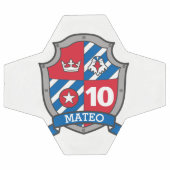 パーソナライズされた名年齢サッカーの鳥の盾 サッカーボール (フラット)