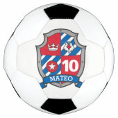 パーソナライズされた名年齢サッカーの鳥の盾 サッカーボール (正面)