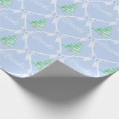 パーソナライズされた名門私立校風のクリスマスツリー名前をカスタムする ラッピングペーパー (角)