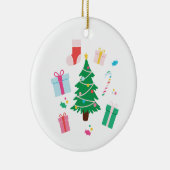 パーソナライズされた名門私立校風のクリスマス セラミックオーナメント (右)