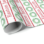 パーソナライズされた名門私立校風のリース ラッピングペーパー (ロールコーナー)