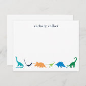 パーソナライズされた名門私立校風の恐竜Thanks You Stationery サンキューカード (正面/裏面)