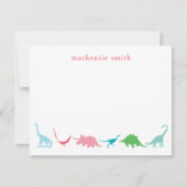 パーソナライズされた名門私立校風の恐竜Thanks You Stationery ノートカード (正面)