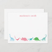 パーソナライズされた名門私立校風の恐竜Thanks You Stationery ノートカード (正面/裏面)