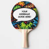 パーソナライズされた吹き出しおもしろいクール漫画書 卓球ラケット (正面)